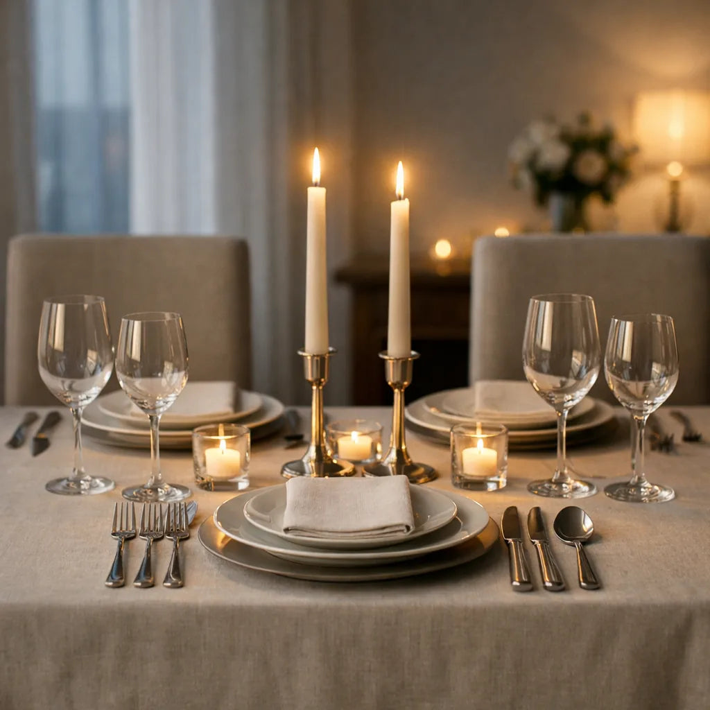 Table chic dressée pour un dîner élégant — art de la table