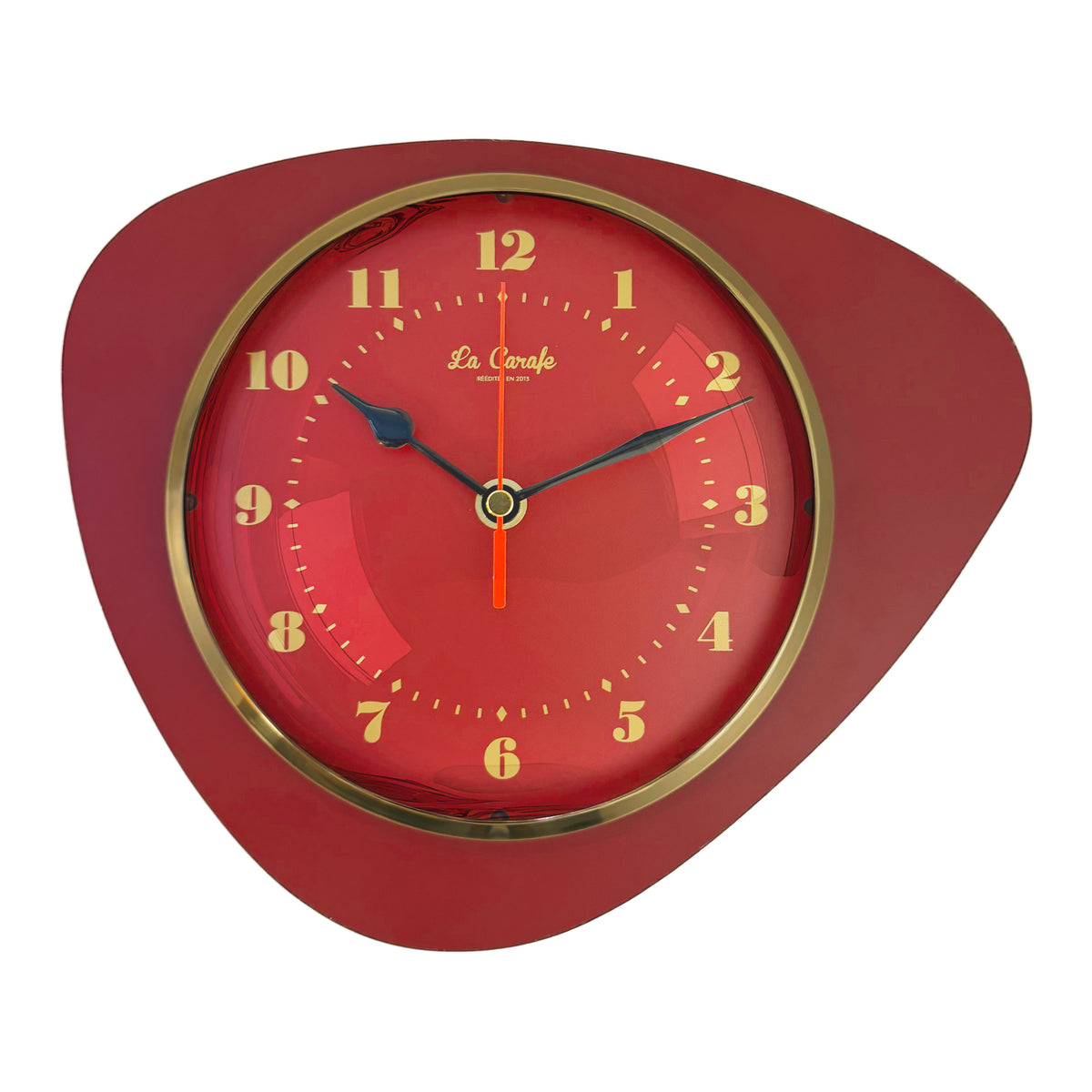 Horloge murale médiator bordeaux grenat à cadran marbré, La Carafe