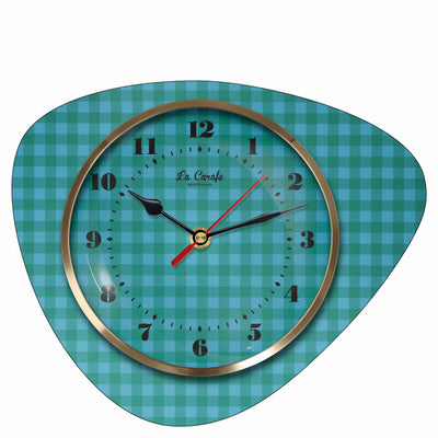 Horloge Murale Damier Bleu Turquoise – Médiator Cadran Assorti