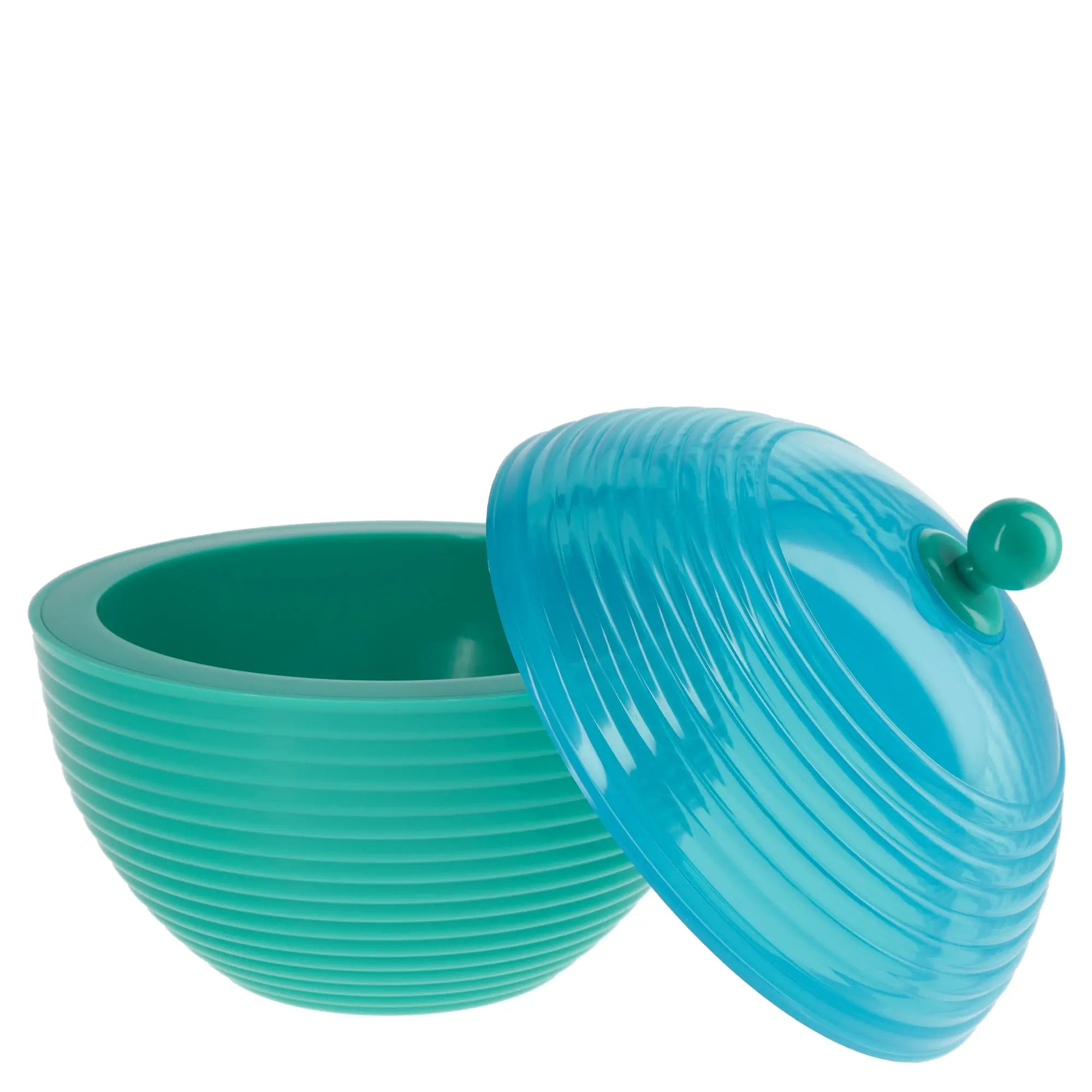 Pot à glaçon vintage isotherme ouvert, style rétro, couleur turquoise, pour boissons fraîches, accessoire La Carafe.