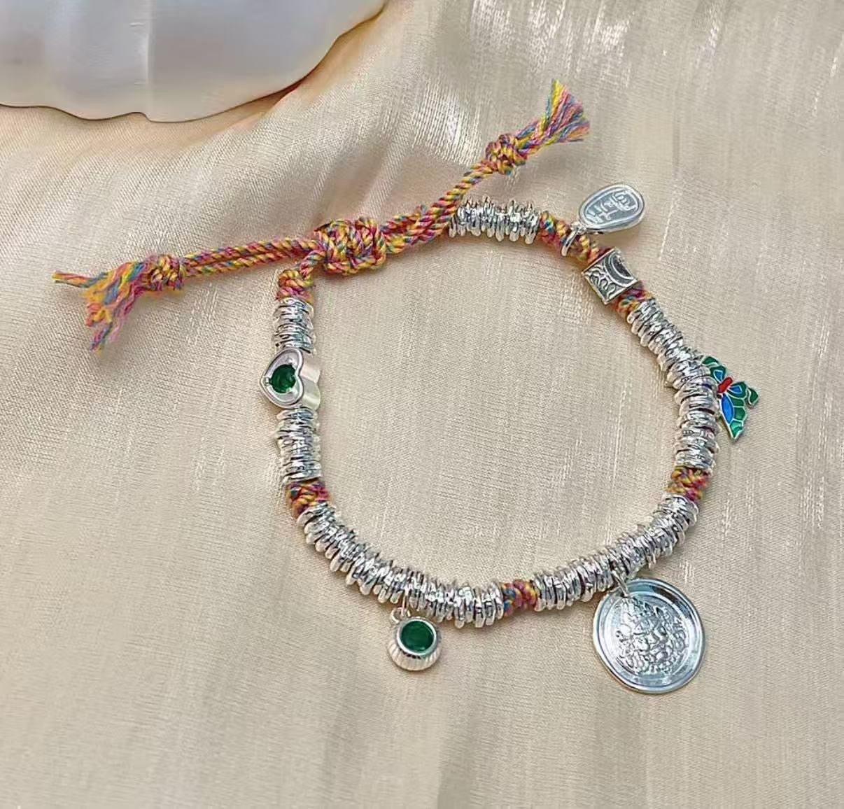 Bracelet corde et argent