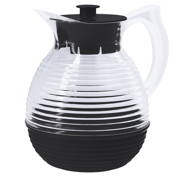 CARAFE REGLISSE en verre vintage et plastique noir, style rétro années 50-70 pour décoration maison vintage authentique