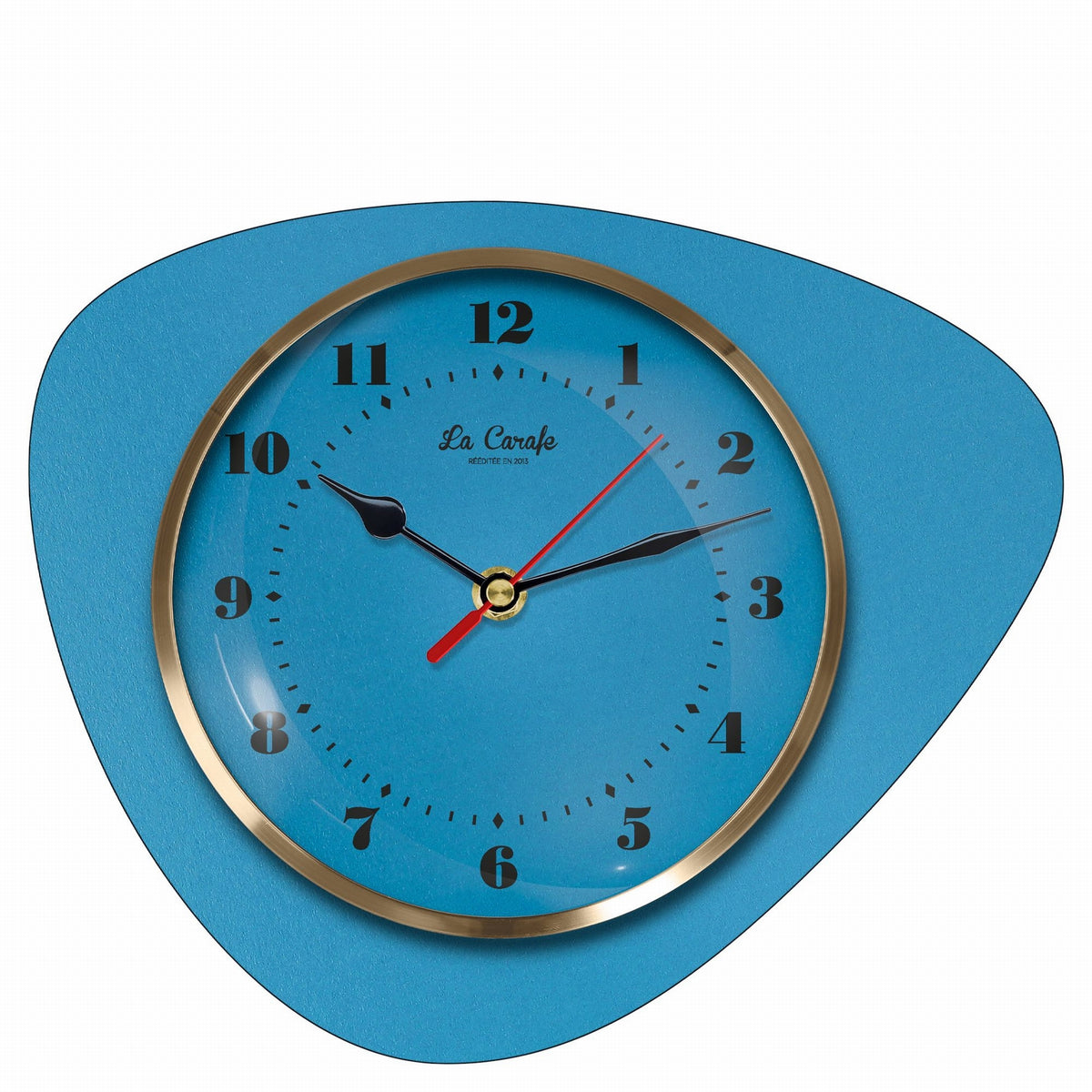 Horloge Murale Médiator Bleu Azur Cadran Uni – Pendule Rétro vintage années 50-70, déco maison rétro et authentique