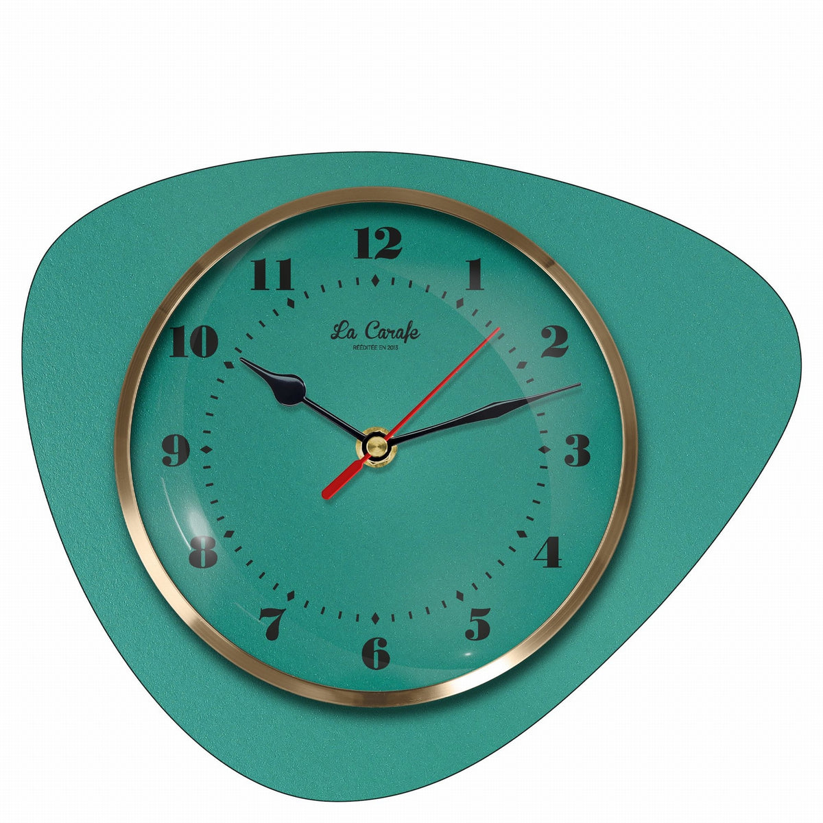 Horloge Murale Médiator Vert Lagune Cadran Uni – Pendule Rétro vintage années 50-70 décoration maison authentique