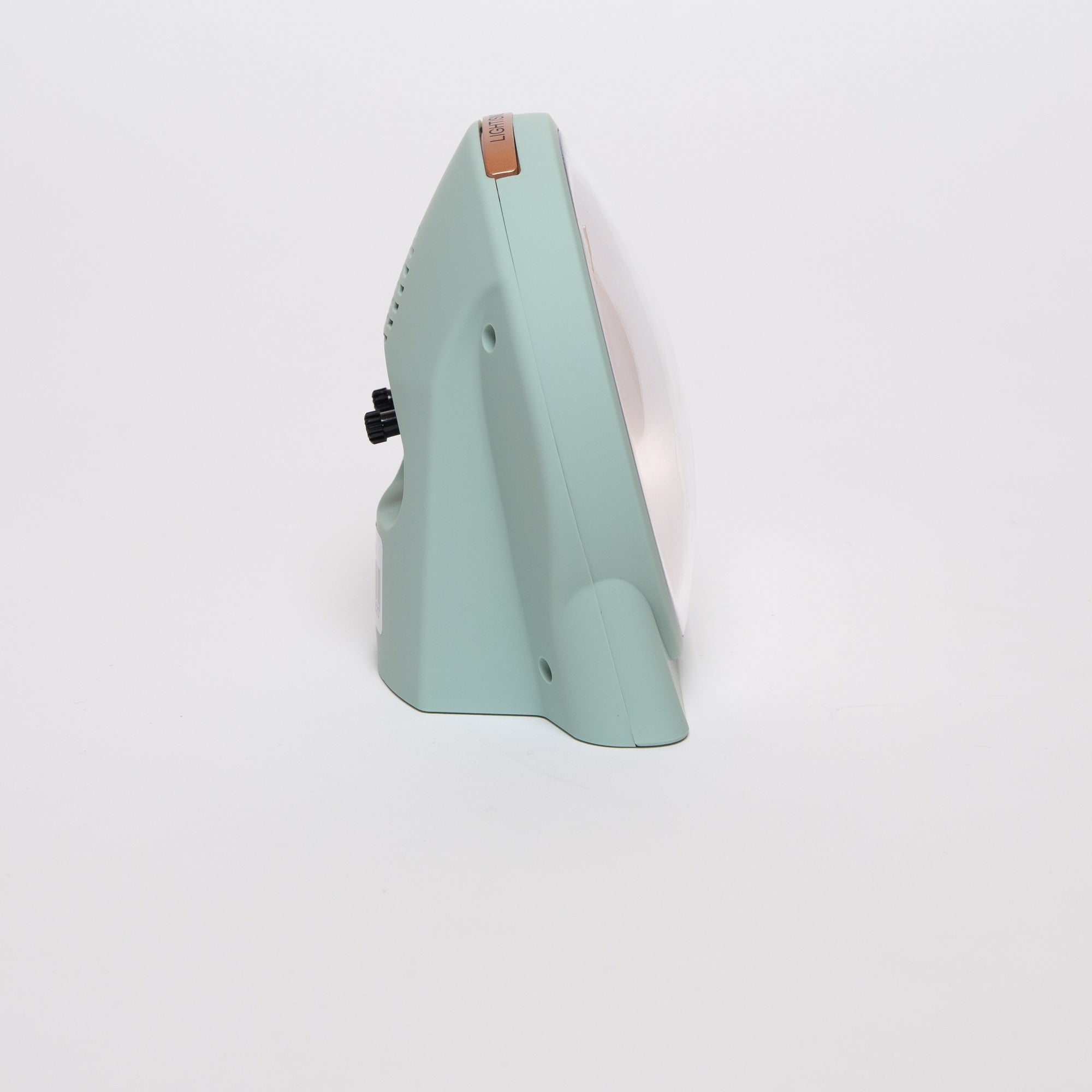 Réveil rétro GH vert menthe, vue de côté