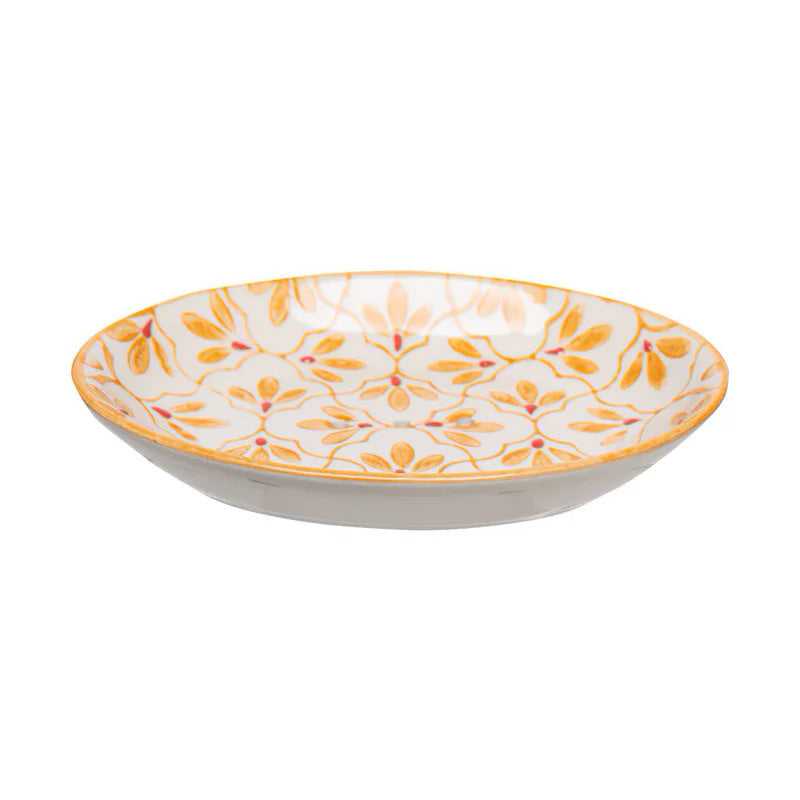 Porte-savon ovale motif floral