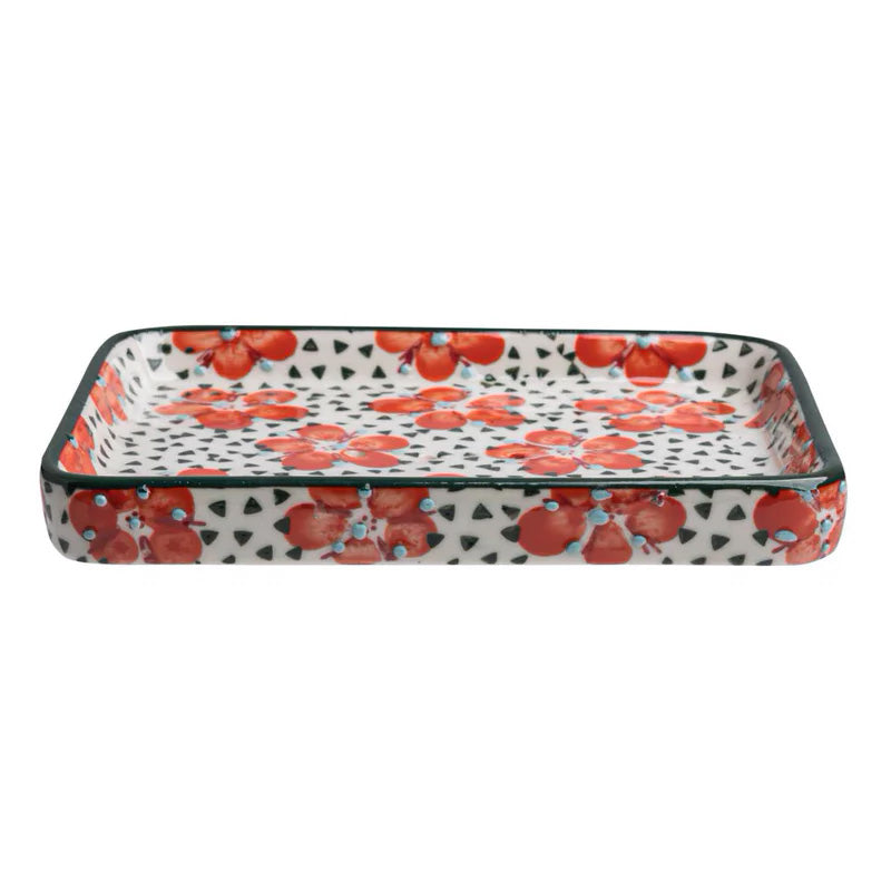 Porte-savon rectangulaire motif floral