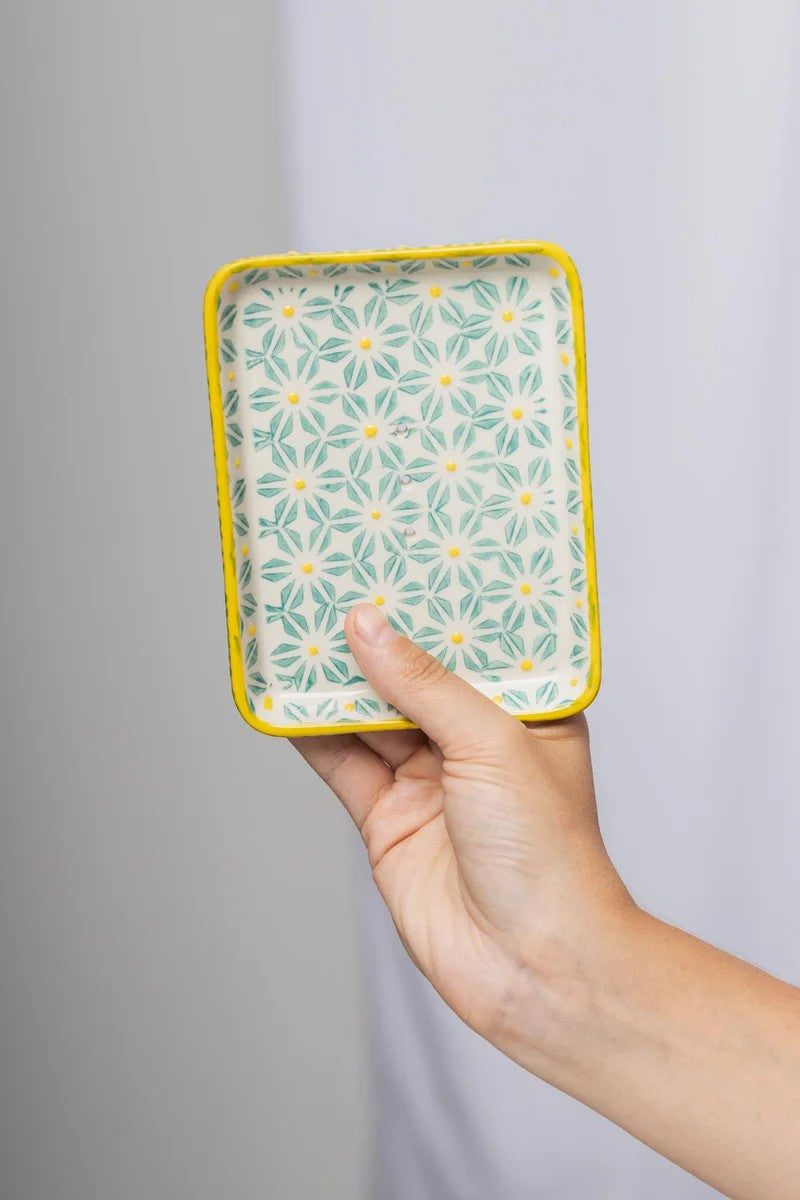 Porte-savon rectangulaire motif rétro