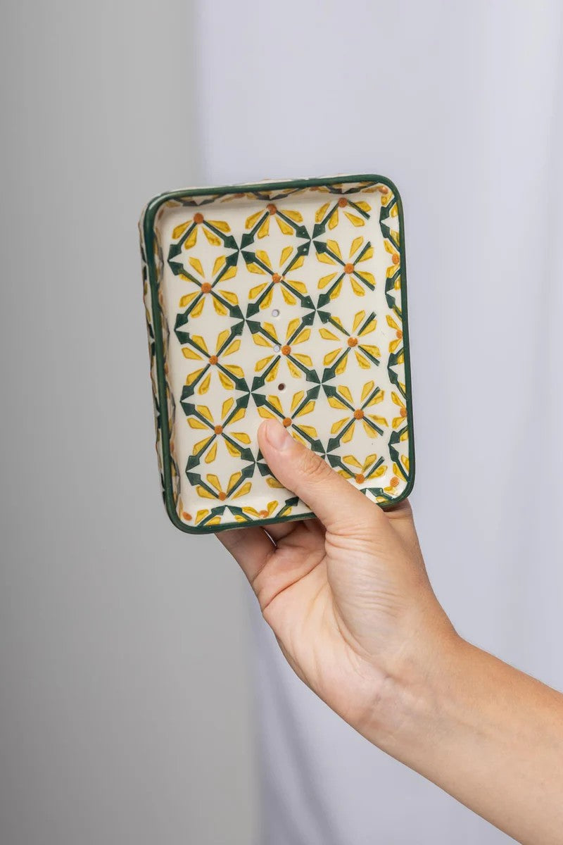 Porte-savon rectangulaire motif art déco