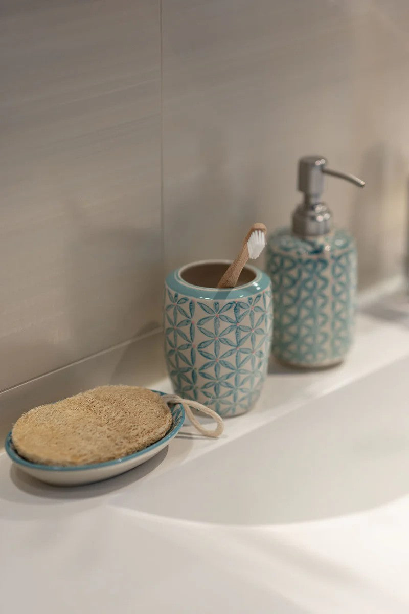 Porte-savon ovale motif rétro
