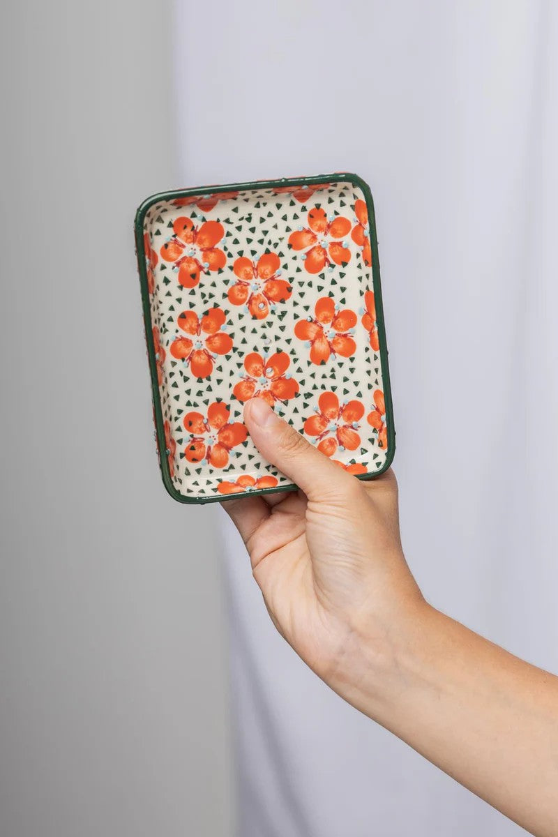 Porte-savon rectangulaire motif floral