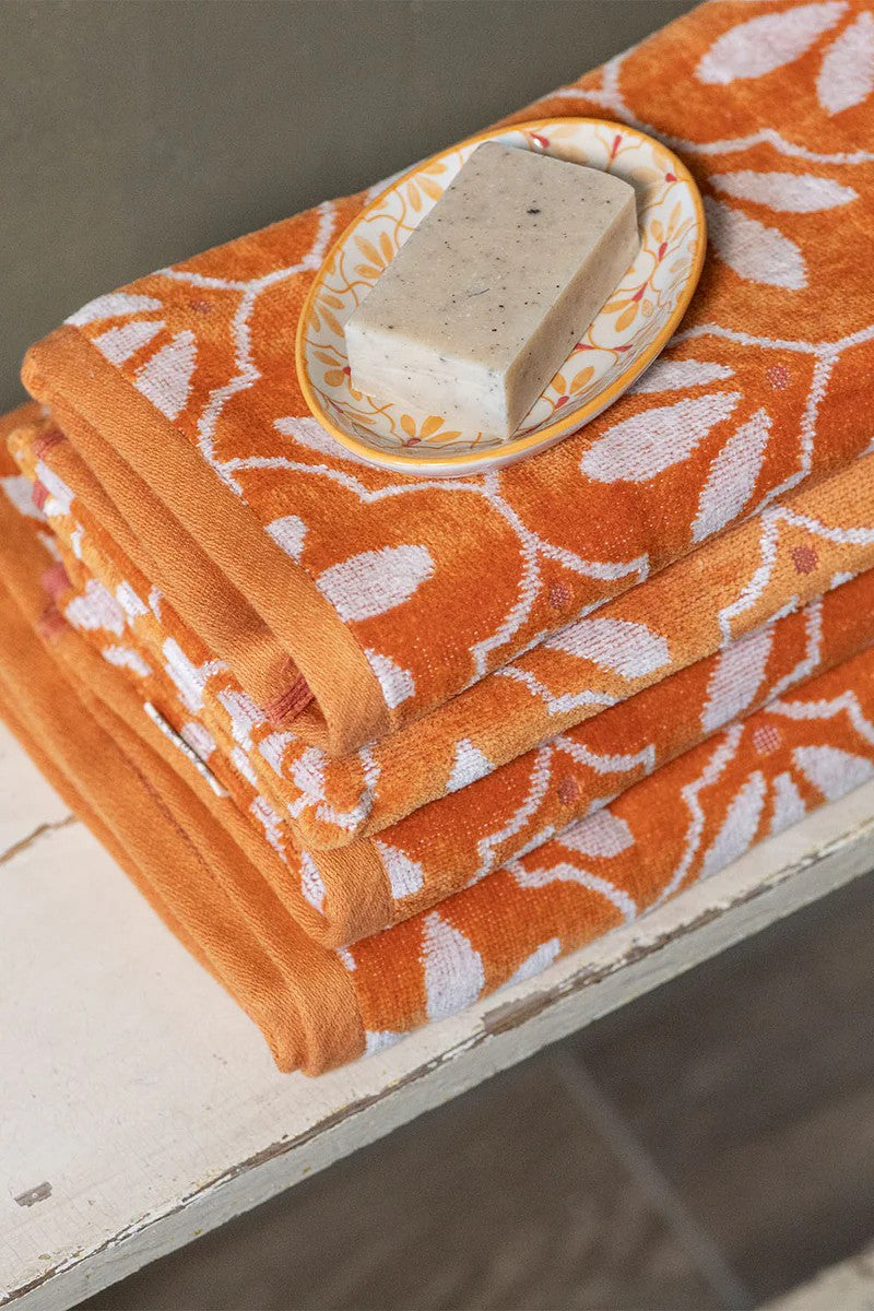 Porte-savon ovale motif floral