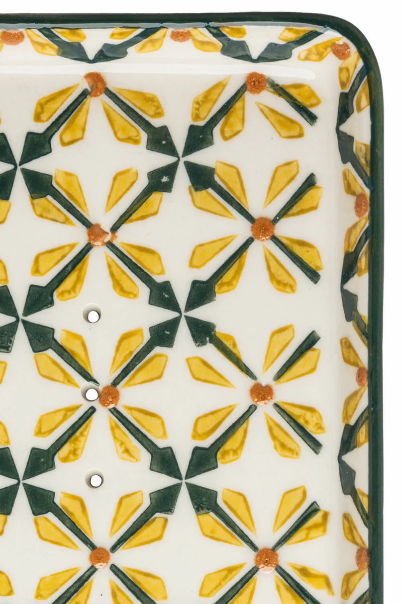 Porte-savon rectangulaire motif art déco