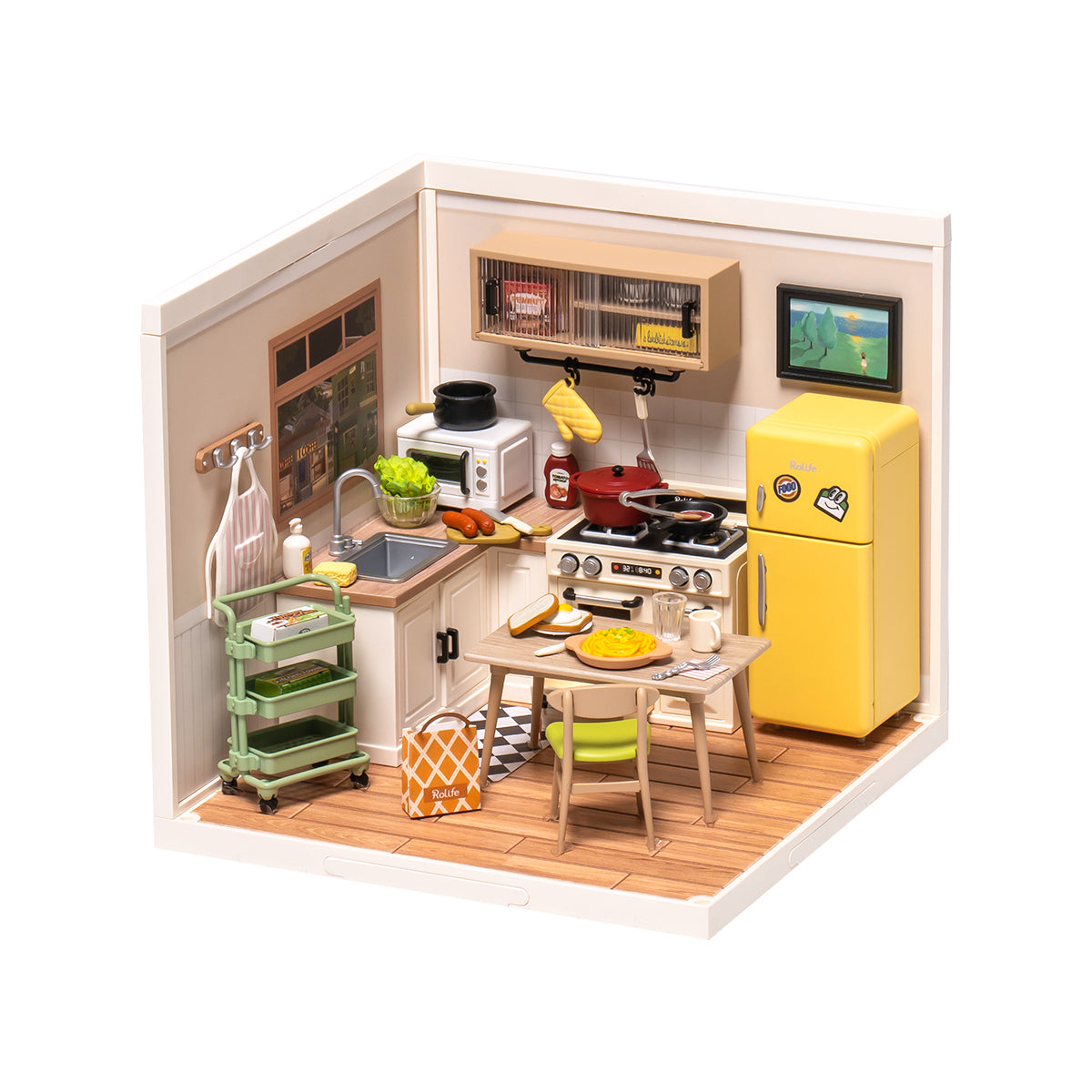 Maison miniature Rolife Happy Meals Kitchen DW008 assemblée