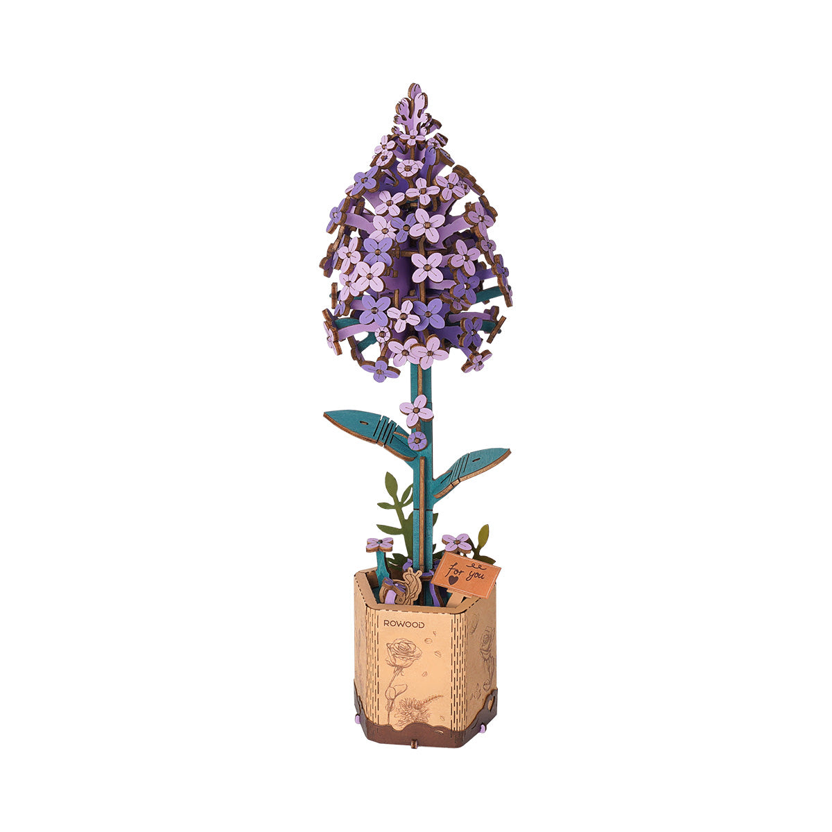 Fleur en bois Rowood Lilac TW021 assemblée