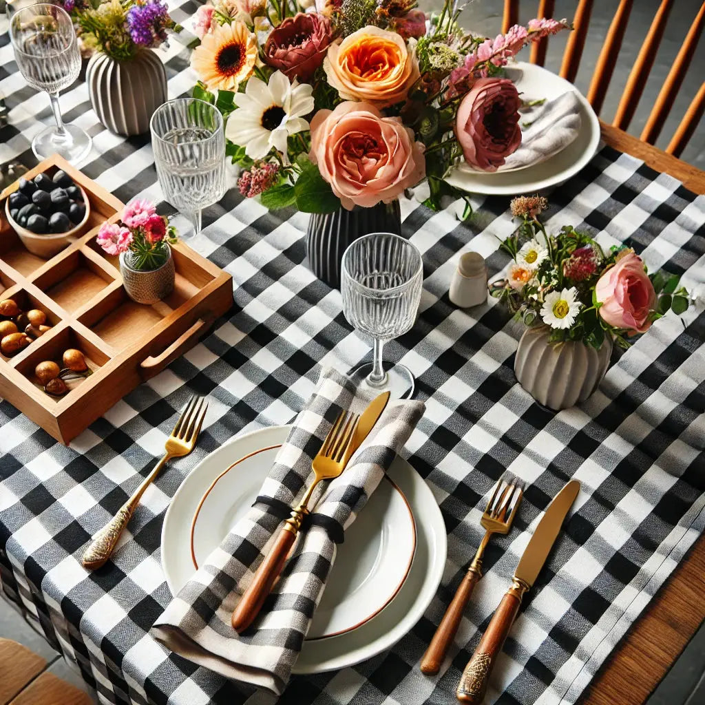 Nappe damier : l'élégance intemporelle pour votre table | La Carafe