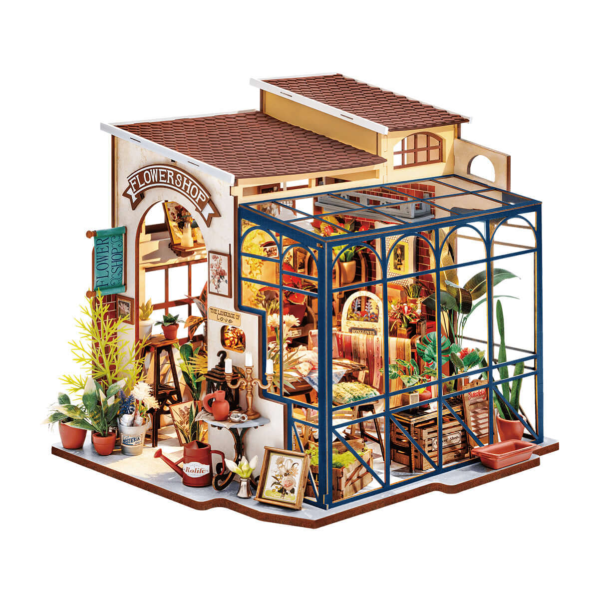 Maison miniature Rolife Emily's Flower Shop assemblée, boutique de fleuriste à construire