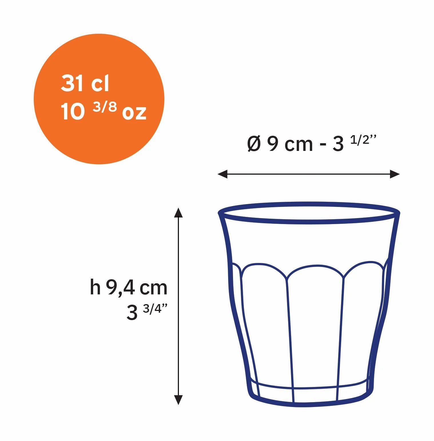 6 gobelets Picardie 31 cL verts - Duralex