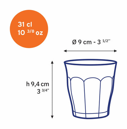 6 gobelets Picardie 31 cL transparents - Duralex