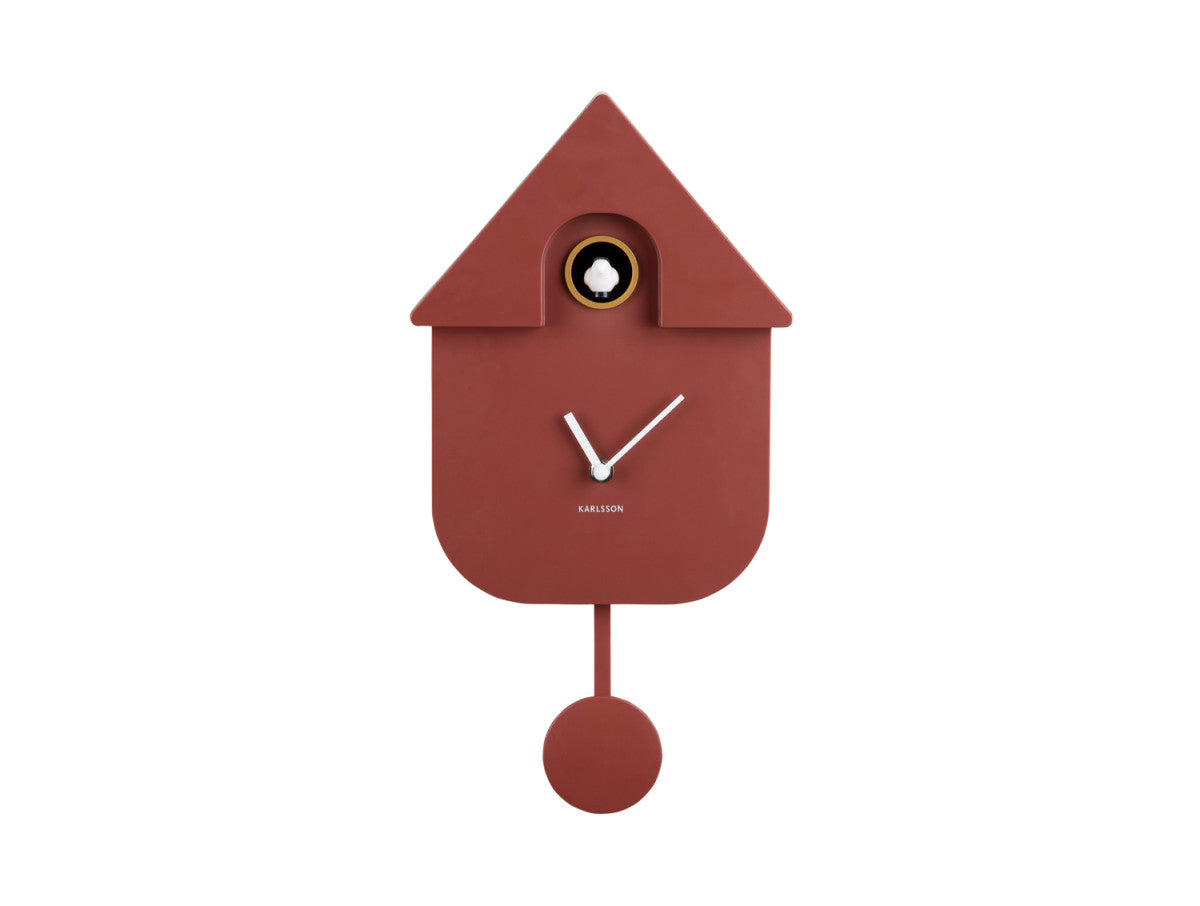 Horloge murale Modern Cuckoo rouge ocre, Karlsson Present Time, La Carafe