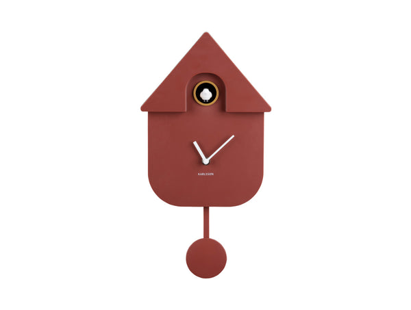 Horloge murale Modern Cuckoo rouge ocre, Karlsson Present Time, La Carafe