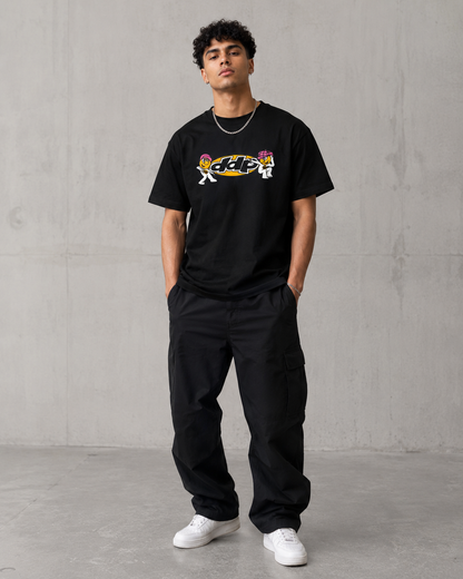 T-shirt DDP x Funky J noir – logo ddp sérigraphié à l'avant