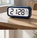 Réveil digital slim marine, écran LCD grand format