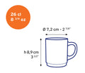 Dimensions mug Versailles 26 cl
