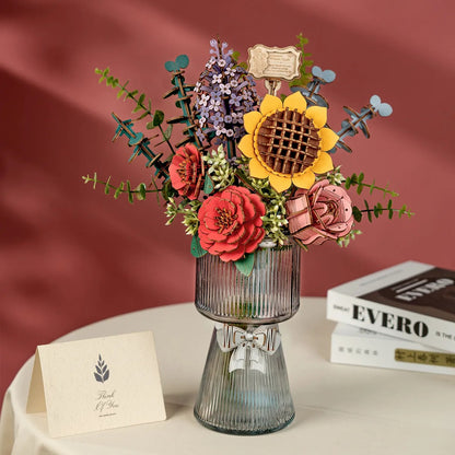 Puzzle 3D en Bois – Wooden Flower Bouquet TW01H