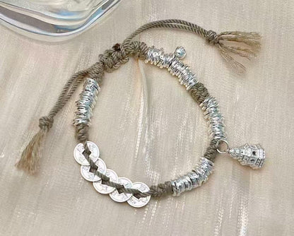 Bracelet corde et argent