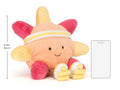 Taille de la peluche Jellycat Amuseables Sun Roller Skates, 24 cm assise