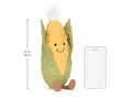 Taille de la peluche Jellycat Amuseables Sweetcorn, 23 cm assise