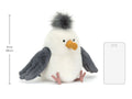 Taille de la peluche Jellycat Chip Seagull, 23 cm assise