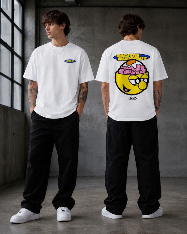 T-shirt DDP x Digital Burnout – Blanc