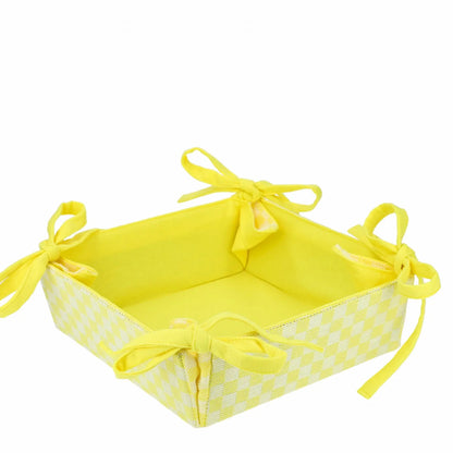 PANIERE TISSU DAMIER CITRON