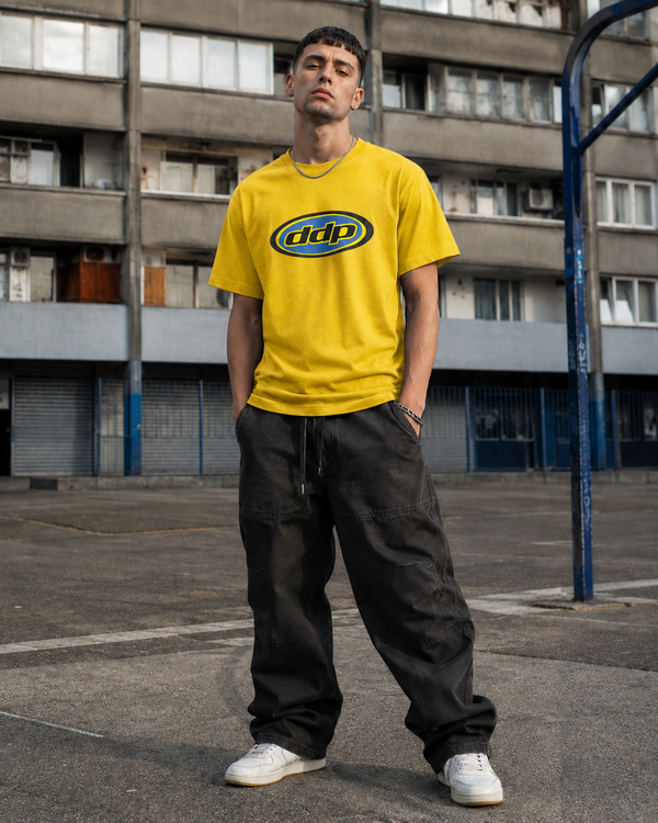 T-shirt DDP95 logo ovale jaune, coton streetwear DDP – vue produit