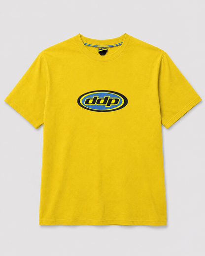 T-shirt DDP95 logo ovale jaune – grand logo ddp imprimé sur la poitrine