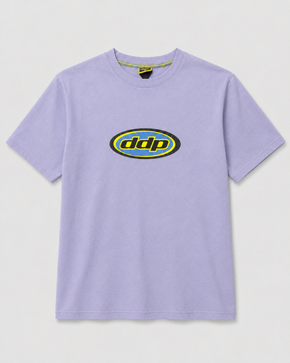 T-shirt DDP95 logo ovale mauve – grand logo ddp imprimé sur la poitrine
