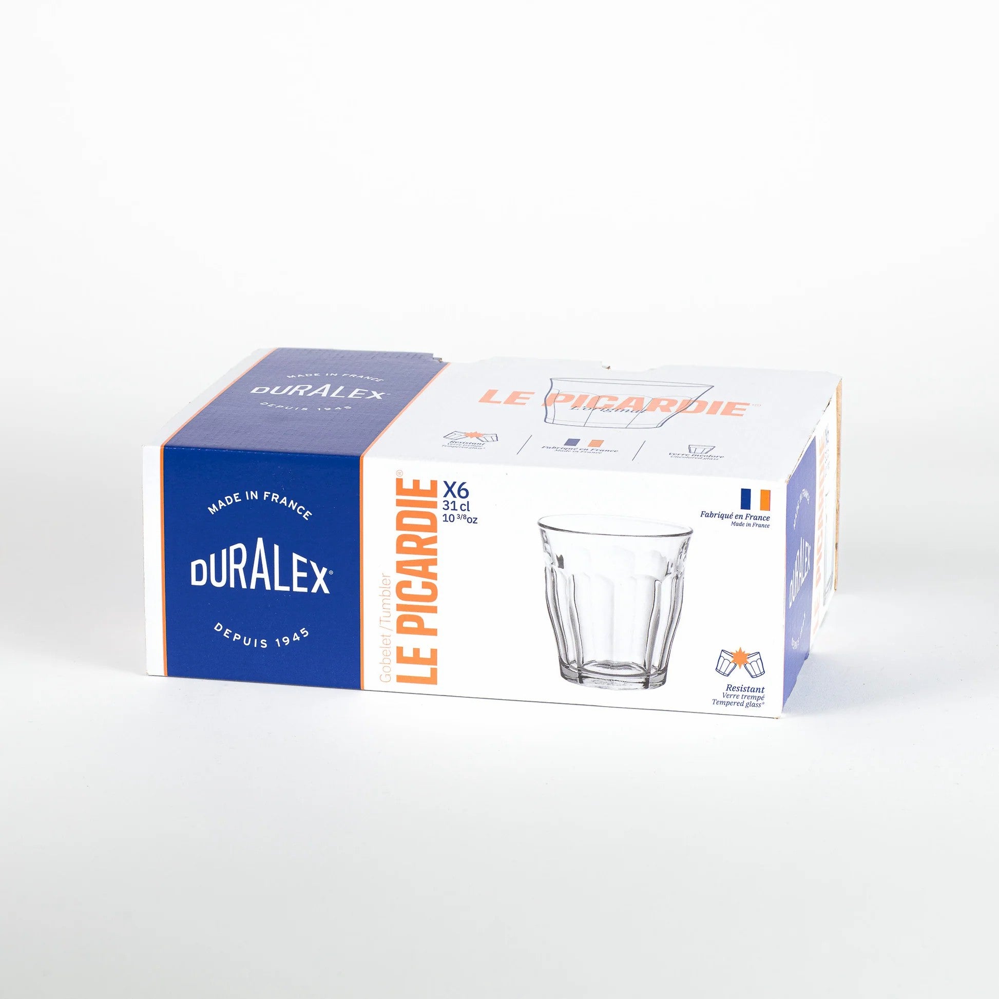 6 gobelets Picardie 31 cL transparents - Duralex