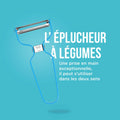 Épluche Légume Double Lame vintage années 50-70, double lame acier inoxydable, ustensile cuisine rétro authentique.