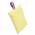 Eponges lavables et réutilisables (en lot de 2) en coton à carreaux jaune style vintage années 50-70, déco maison rétro.