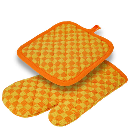 Gant de Cuisine et Manique - Damier-LA CARAFE- PAMPLEMOUSSE