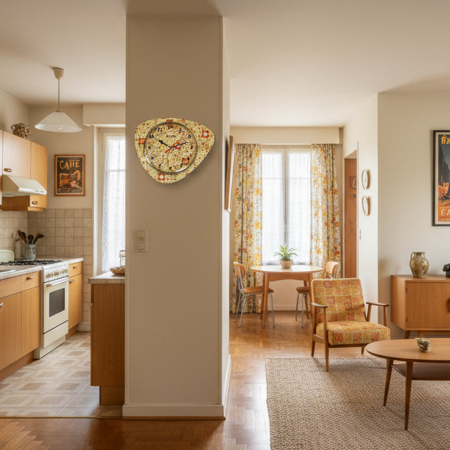 Horloge murale médiator motif capucine - La Carafe