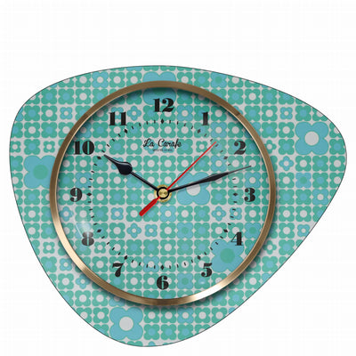 Horloge Murale Bleue Motif Fleur – Médiator
