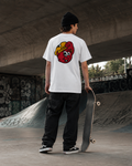 T-shirt Mask Logo blanc DDP, coupe droite unisexe en coton