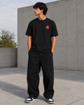 T-shirt Mask Logo noir DDP, coupe droite unisexe en coton