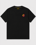 T-shirt Mask Logo noir, face avant – mascotte brodée petit format