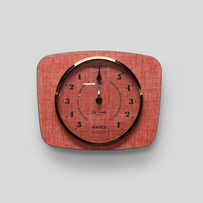 Horloge des Marées Rouge Corail – Pendule Vintage