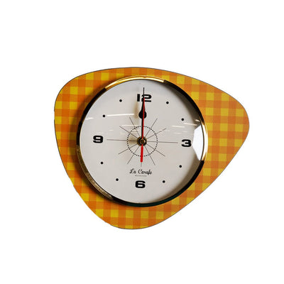 Horloge Murale Damier Orange Pamplemousse – Médiator Cadran Beige