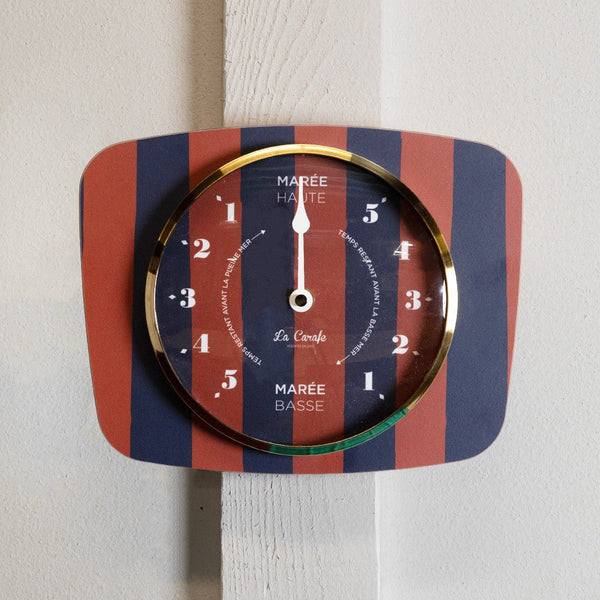 Horloge des marées motif rayures bleu / rouge – La Carafe